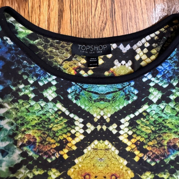 TopShop multicolor long sleeve long length dress SAM DAY SHIP - Picture 3 of 4